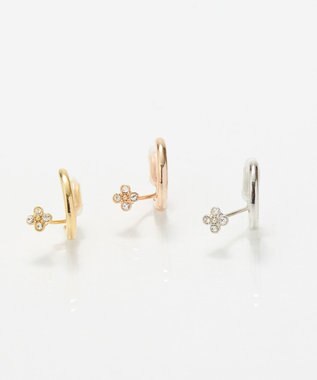 Phoebe 【痛くないシリーズ】フラワービジューフロートライトフィットイヤリング　シルバー シルバー