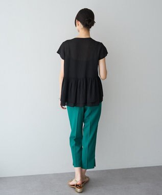 YECCA VECCA 【UVカット】サラサライージーテーパードパンツ Green