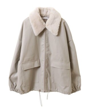 Green Parks ・ＥＬＥＮＣＡＲＥ　ＤＵＥフェイクレザーＺＩＰブルゾ Ivory