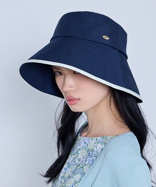 TOCCA 【サイズ調整可】TRIM RIBBON WIDE BRIM HAT ハット ネイビー系
