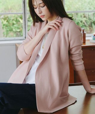 Tiaclasse 【新色追加・洗える】ミラノリブミドル丈カーディガン ピンク