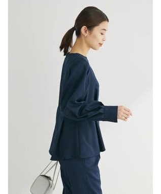 Green Parks ｅｆ－ｄｅ　ペプラムブラウス Dark Navy
