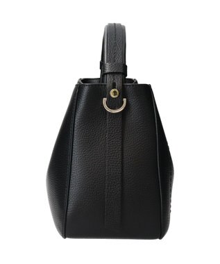 INTER-CHAUSSURES 【LORISTELLA】シュリンクレザーハンドバッグ ブラック