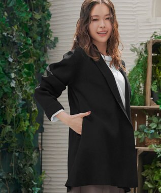 Tiaclasse 【洗える】リブ編み着流しカーディガン ブラック