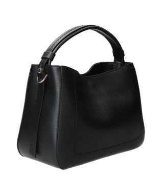 INTER-CHAUSSURES 【LORISTELLA】シュリンクレザーハンドバッグ ブラック