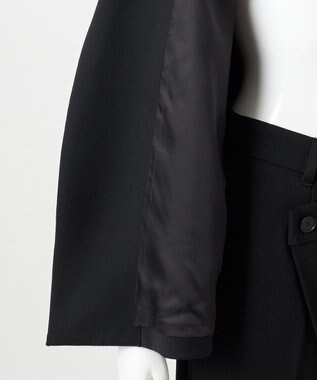 23区 【エステータ】ウールギャバジン アシンメトリーデザイン ジレ ブラック系