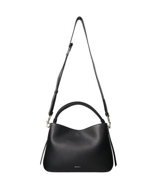 INTER-CHAUSSURES 【LORISTELLA】シュリンクレザーハンドバッグ ブラック