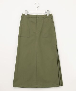 J.PRESS LADIES S 20チノストレッチ スカート カーキ系