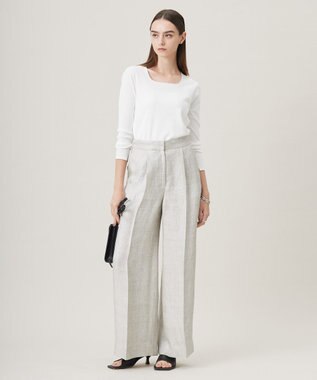 ICB 【洗える】 シンセティックフルニードル ニットプルオーバー オフホワイト系