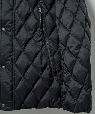 JOSEPH ABBOUD MOUNTAIN 【軽量/撥水】 フーデットキルティング ダウンブルゾン ネイビー系