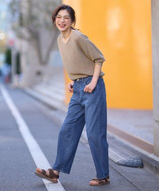 ANY L 【洗濯機可/前後着用可/アンチピリング】２ＷＡＹドライニット ベージュ