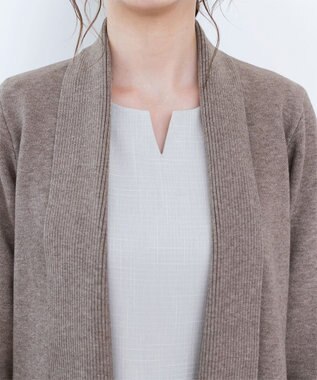 Tiaclasse 【新色追加・洗える】ミラノリブミドル丈カーディガン モカ