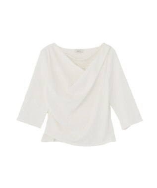 earth music&ecology レースレイヤードドレーププルオーバー Off White