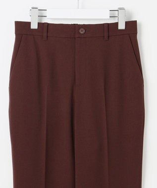 自由区 L 【19号サイズまで展開】TRギャバ裏起毛テーパード パンツ ボルドー