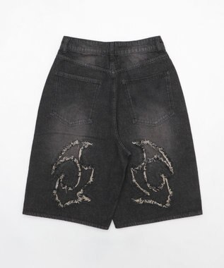 WEGO スーパーバギーフリンジデニムショーツ 柄2