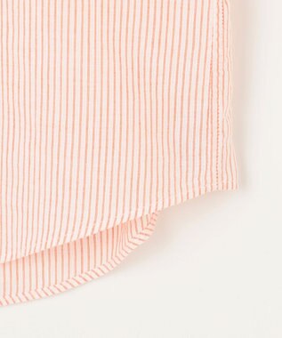 JOSEPH ABBOUD 【キングサイズ・サスティナブル・７分袖】コットンリヨセルリネンコードストライプ シャツ オレンジ系1