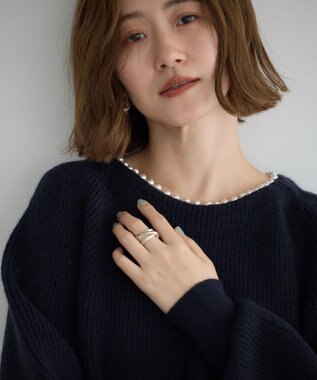 YECCA VECCA パールネックニット