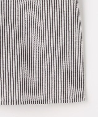 J.PRESS LADIES 【一枚で着映え】サッカージャージー バンドカラー カットソー スレートブラウンストライプ系1