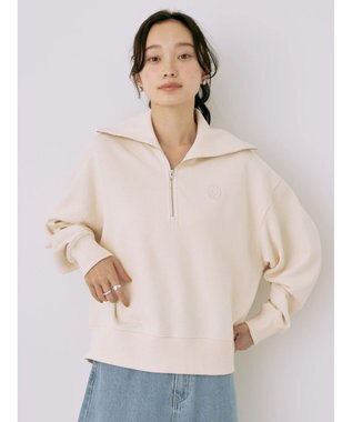 earth music&ecology ハーフＺＩＰスウェット Ivory