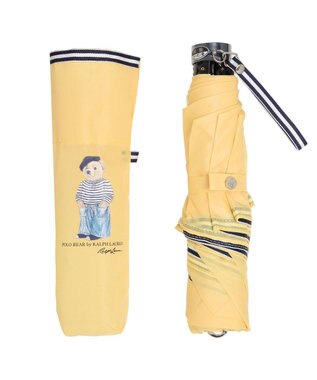 MOONBAT POLO RALPH LAUREN 折りたたみ傘 無地×フレンチベア 軽量 イエロー