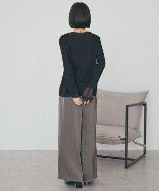 AMERICAN HOLIC 袖チュールレイヤードプルオーバー Black