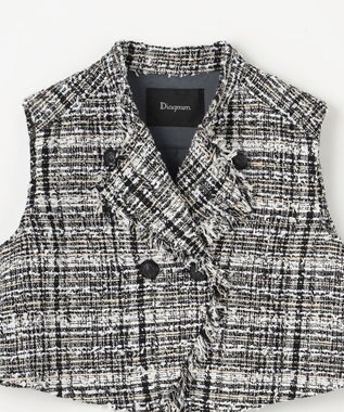 GRACE CONTINENTAL フリンジミニベスト ブラック