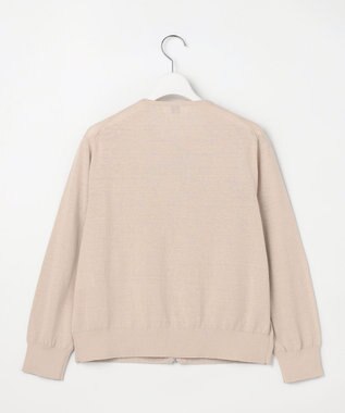 J.PRESS LADIES L LINEN COTTON BLEND ニット ブルゾン ベージュ系