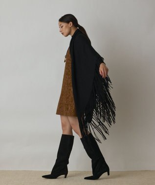 GRACE CONTINENTAL フリンジストール ブラック