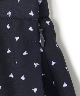 23区 L 【洗える】トライアングルプリント スカート ネイビープリント