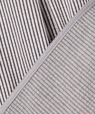 J.PRESS LADIES 【一枚で着映え】サッカージャージー バンドカラー カットソー スレートブラウンストライプ系1