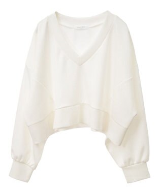 Green Parks ショート丈Ｖネックポンチプルオーバー White