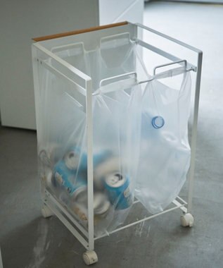 tower 目隠し分別ダストワゴン トスカ 2分別  ホワイト ホワイト