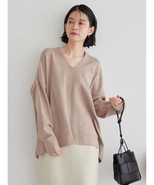 AMERICAN HOLIC バイパチＶネックニットプルオーバー Beige Mixture