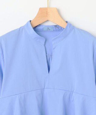 組曲 コンパクトシャーティングティアード ブラウス サックスブルー系