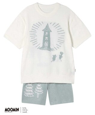 une nana cool 【ムーミン】なめらかふわふわプルオーバー&ハーフパンツセット BE