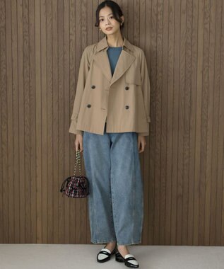 組曲 S タイプライターショート トレンチコート キャメル系