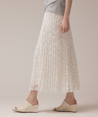 GRACE CONTINENTAL レースプリーツスカート ホワイト