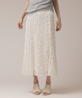 GRACE CONTINENTAL レースプリーツスカート ホワイト