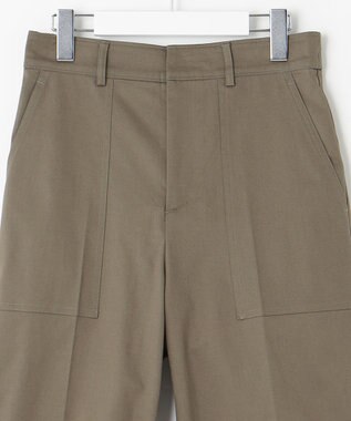 UNFILO 【洗える/ストレッチ】ライトコットン ベイカーパンツ カーキ