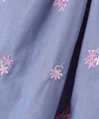 ANY KIDS フラワー 刺繍 キュロット デニムブルー