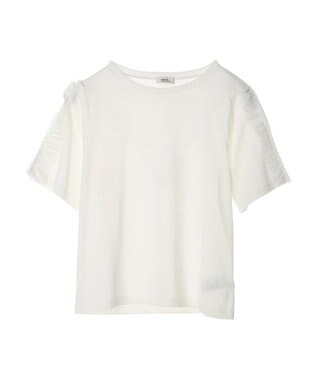 earth music&ecology チュールフリルプルオーバー Ivory