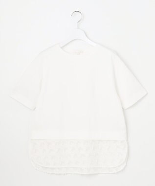 自由区 【カタログ掲載】ジャカードコンビジャージー カットソー オフホワイト