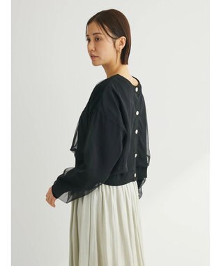 Green Parks ・ＥＬＥＮＣＡＲＥ　ＤＵＥ　２ｗａｙチュールレイヤーカーデ Black