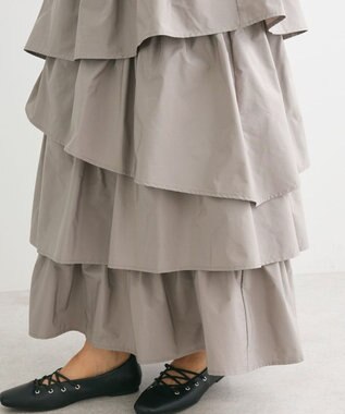 Green Parks ・ＥＬＥＮＣＡＲＥ　ＤＵＥ　ランダムティアードスカート Gray Beige