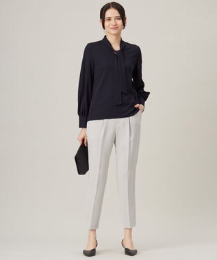 自由区 【セットアップ対応・洗える】トリアセダブルクロステーパード パンツ ライトグレー系