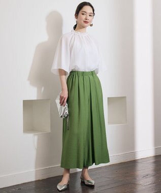 自由区 S リヨセルポプリンフリル ブラウス オフ