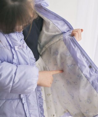 ANY KIDS 【洗濯機OK】中綿 Aライン コート サックスブルー