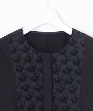 自由区 S シアージオメトリックジャカードプルオーバー ブラウス ネイビー