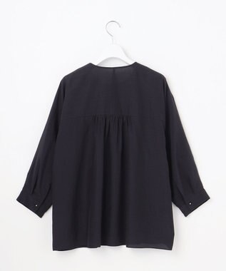 自由区 S シアージオメトリックジャカードプルオーバー ブラウス ネイビー