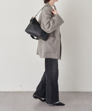 russet エンボスモノグラム2WAYショルダーバッグ(CE-1692) Black